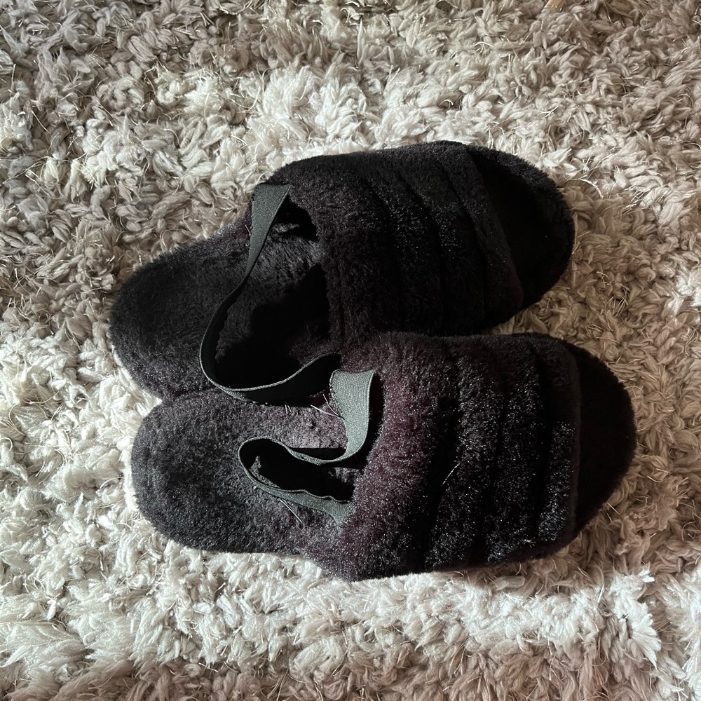 Black Slippers with Strap